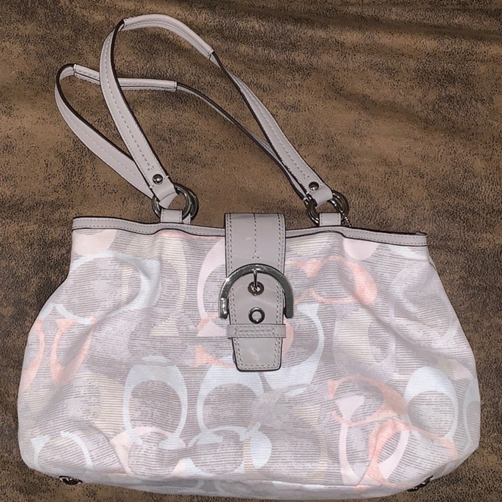 Pink, Grey & White Coach Purse